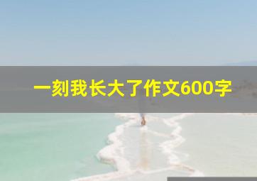 一刻我长大了作文600字