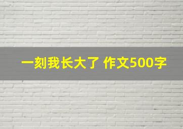 一刻我长大了 作文500字