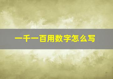 一千一百用数字怎么写