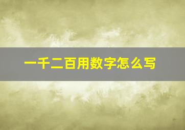 一千二百用数字怎么写