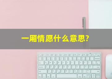 一厢情愿什么意思?