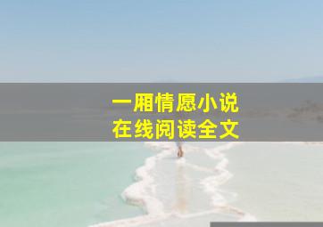 一厢情愿小说在线阅读全文