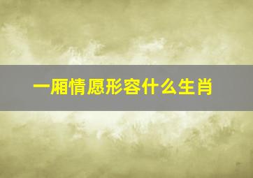 一厢情愿形容什么生肖