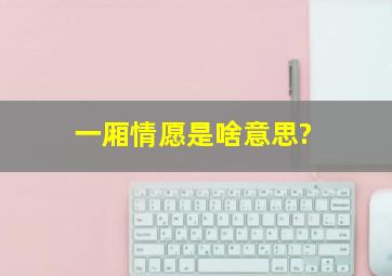 一厢情愿是啥意思?