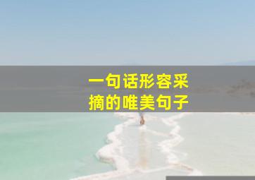 一句话形容采摘的唯美句子