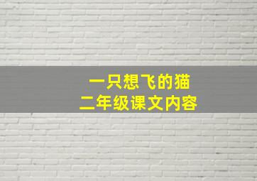 一只想飞的猫二年级课文内容