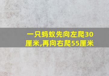 一只蚂蚁先向左爬30厘米,再向右爬55厘米