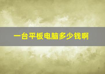 一台平板电脑多少钱啊