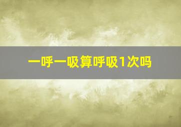 一呼一吸算呼吸1次吗