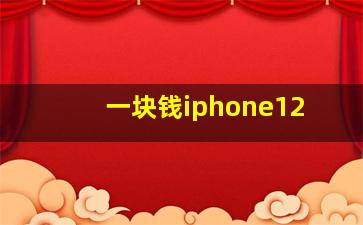 一块钱iphone12