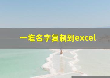 一堆名字复制到excel