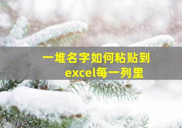 一堆名字如何粘贴到excel每一列里