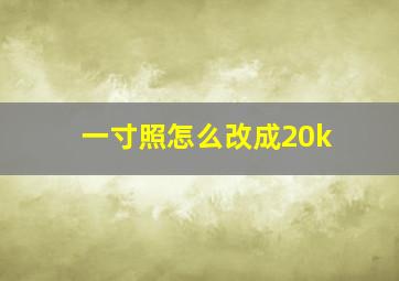 一寸照怎么改成20k