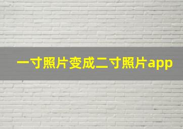 一寸照片变成二寸照片app