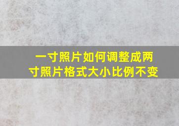 一寸照片如何调整成两寸照片格式大小比例不变