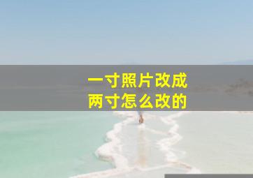 一寸照片改成两寸怎么改的