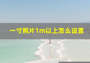 一寸照片1m以上怎么设置