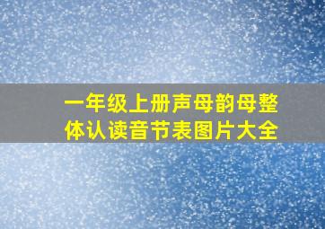 一年级上册声母韵母整体认读音节表图片大全