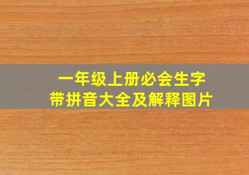 一年级上册必会生字带拼音大全及解释图片