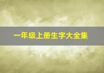 一年级上册生字大全集