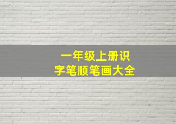 一年级上册识字笔顺笔画大全