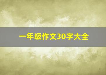 一年级作文30字大全