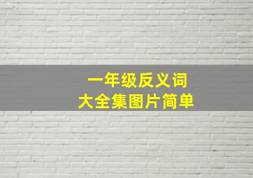 一年级反义词大全集图片简单