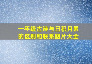 一年级古诗与日积月累的区别和联系图片大全