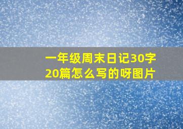 一年级周末日记30字20篇怎么写的呀图片