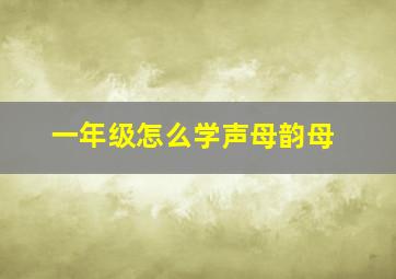 一年级怎么学声母韵母