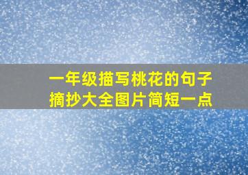 一年级描写桃花的句子摘抄大全图片简短一点