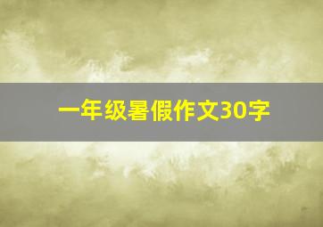 一年级暑假作文30字