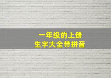 一年级的上册生字大全带拼音