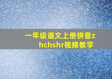 一年级语文上册拼音zhchshr视频教学