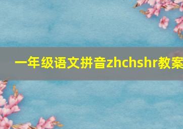 一年级语文拼音zhchshr教案