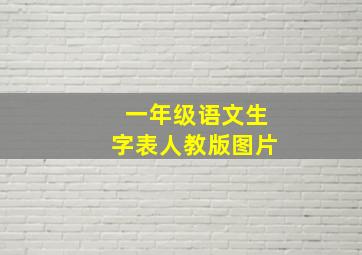 一年级语文生字表人教版图片