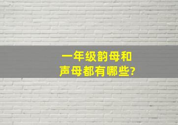 一年级韵母和声母都有哪些?