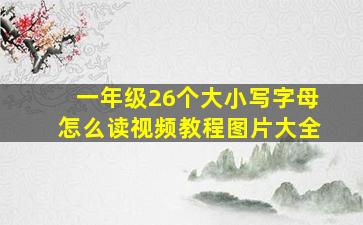 一年级26个大小写字母怎么读视频教程图片大全