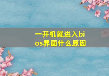 一开机就进入bios界面什么原因