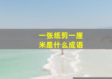 一张纸剪一厘米是什么成语