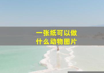 一张纸可以做什么动物图片