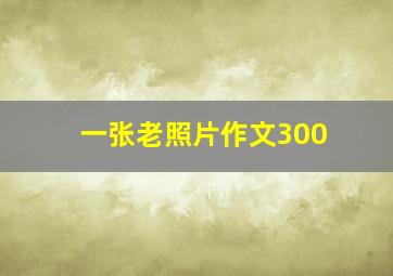 一张老照片作文300