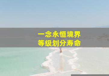 一念永恒境界等级划分寿命