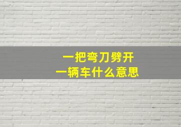 一把弯刀劈开一辆车什么意思