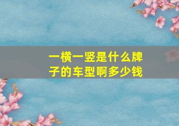 一横一竖是什么牌子的车型啊多少钱