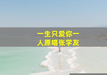 一生只爱你一人原唱张学友