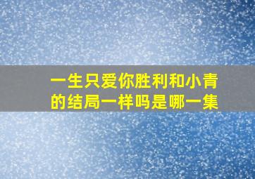 一生只爱你胜利和小青的结局一样吗是哪一集