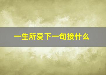 一生所爱下一句接什么