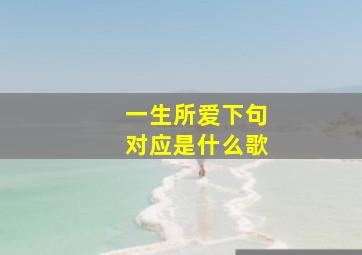 一生所爱下句对应是什么歌