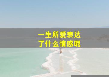 一生所爱表达了什么情感呢